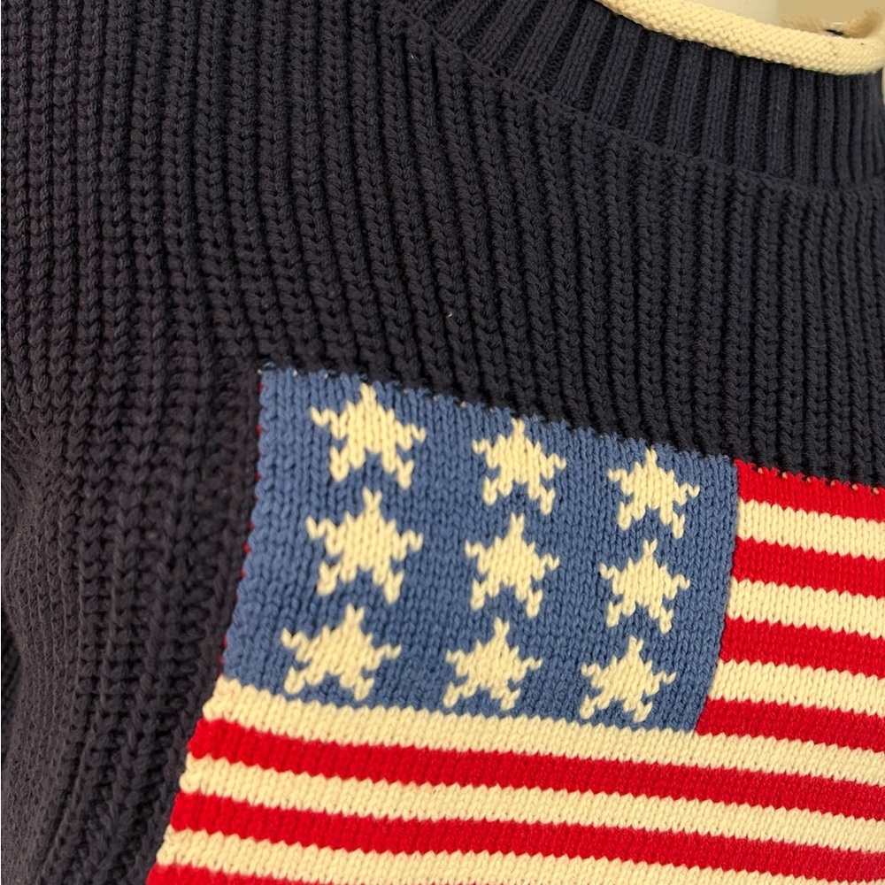 DAY & MOON Cropped navy patriotic sweater top S M L - Picture 8 of 8